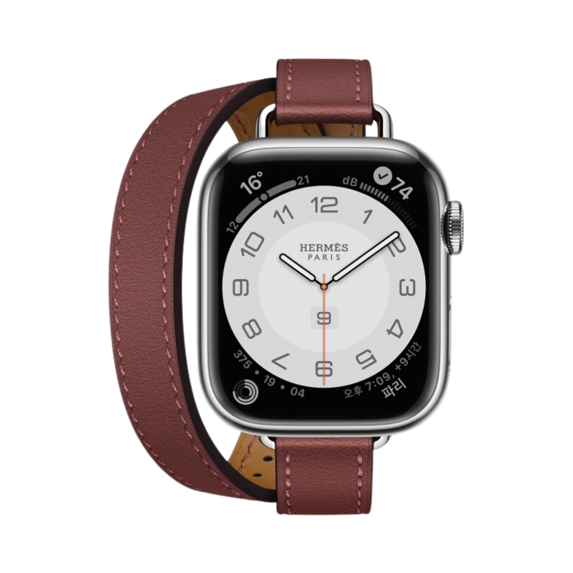 애플 워치 7 에르메스 41mm 실버 스테인리스 스틸 케이스 아뜰라주 더블 투어 루즈 H (국내 정식 발매 제품)(Apple Watch Hermes Series 7 41mm Silver Stainless Steel Case with Attelage Double Tour Rouge H (Korean Ver.)) - 2