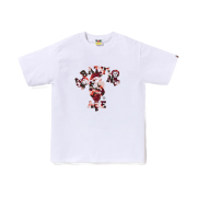 BAPE Map Camo College Milo T-Shirt White Red