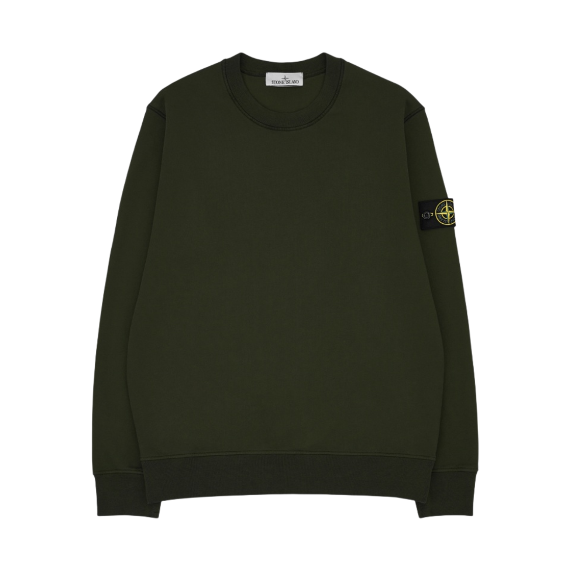 791563051-V0058 Stone Island 63051 Cotton Fleece Garment Dyed Sweatshirt Olive Green - 23FW
