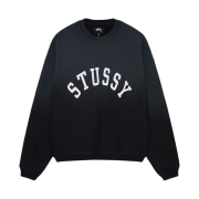 Stussy Sun Faded Oversized Crew Black