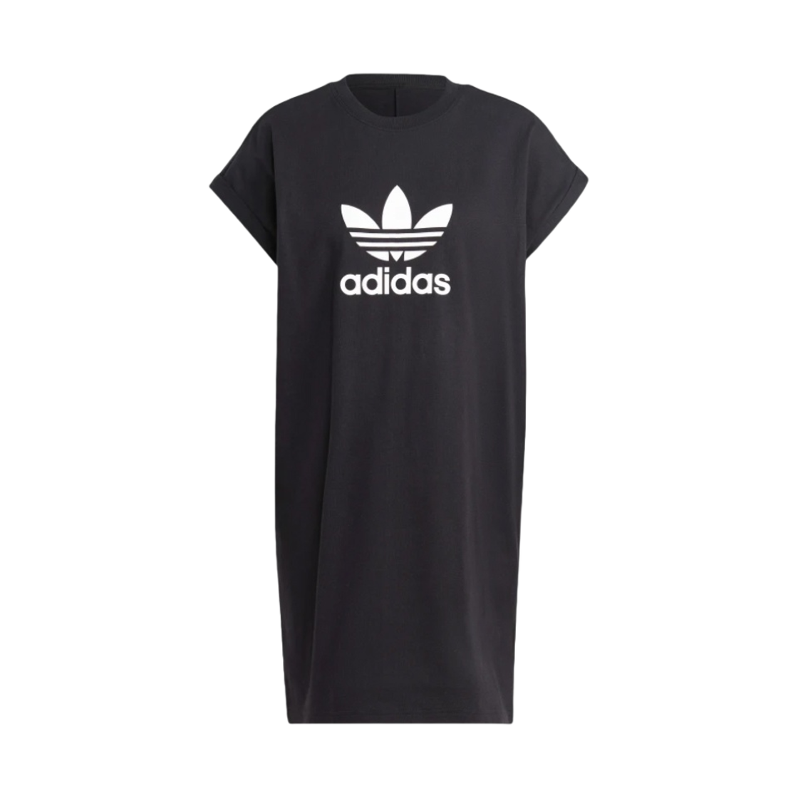 (W) 아디다스 아디컬러 클래식 트레포일 티셔츠 드레스 블랙 - US 사이즈((W) Adidas Adicolor Classics Trefoil T-Shirt Dress Black - US Sizing) - 1
