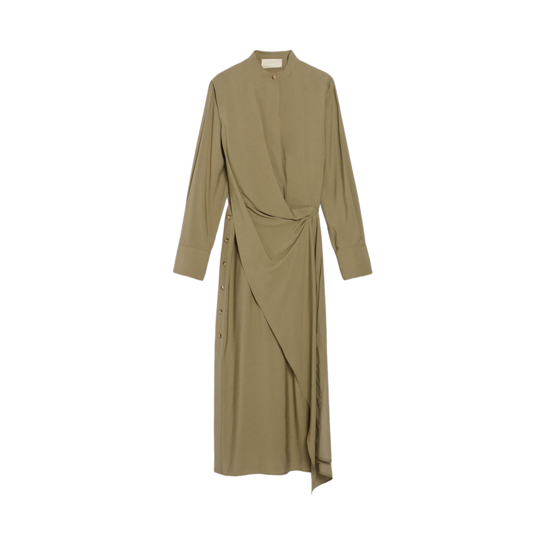 4HVA46-V08723-667 (W) Vanessa Bruno Dolmen Wrap Long Dress Khaki