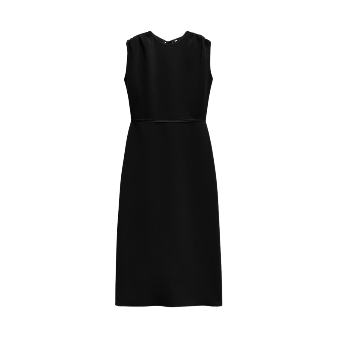 (W) 자라 ZW 컬렉션 셔링 미디 드레스 블랙
