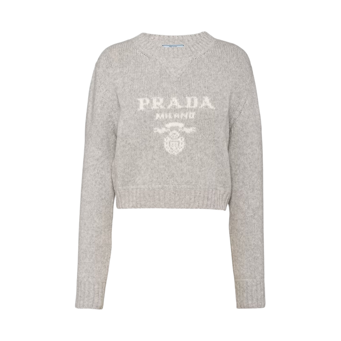 (W) 프라다 울 앤 캐시미어 크루넥 스웨터 마블 그레이((W) Prada Wool and Cashmere Crewneck Sweater Marble Gray) - 1