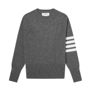 Thom Browne Cashmere 4-Bar Crewneck Pullover Knit Medium Grey