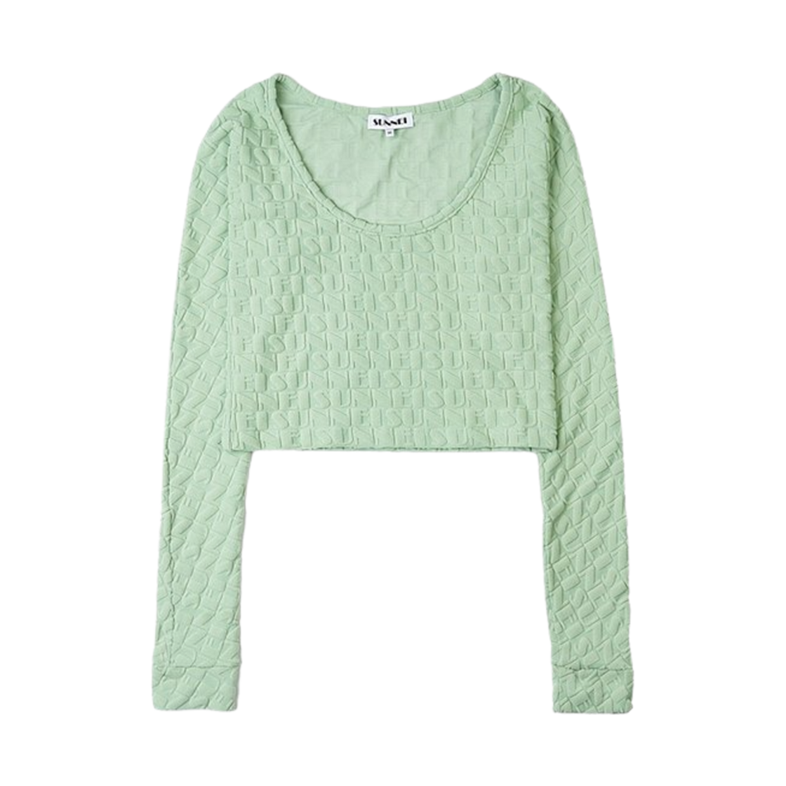 CRTWWTOP026-PLY015-7432 (W) Sunnei Jacquard Cropped Knit Sage Green