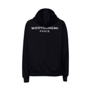 Wooyoungmi White Back Logo Hoodie Black - 22SS