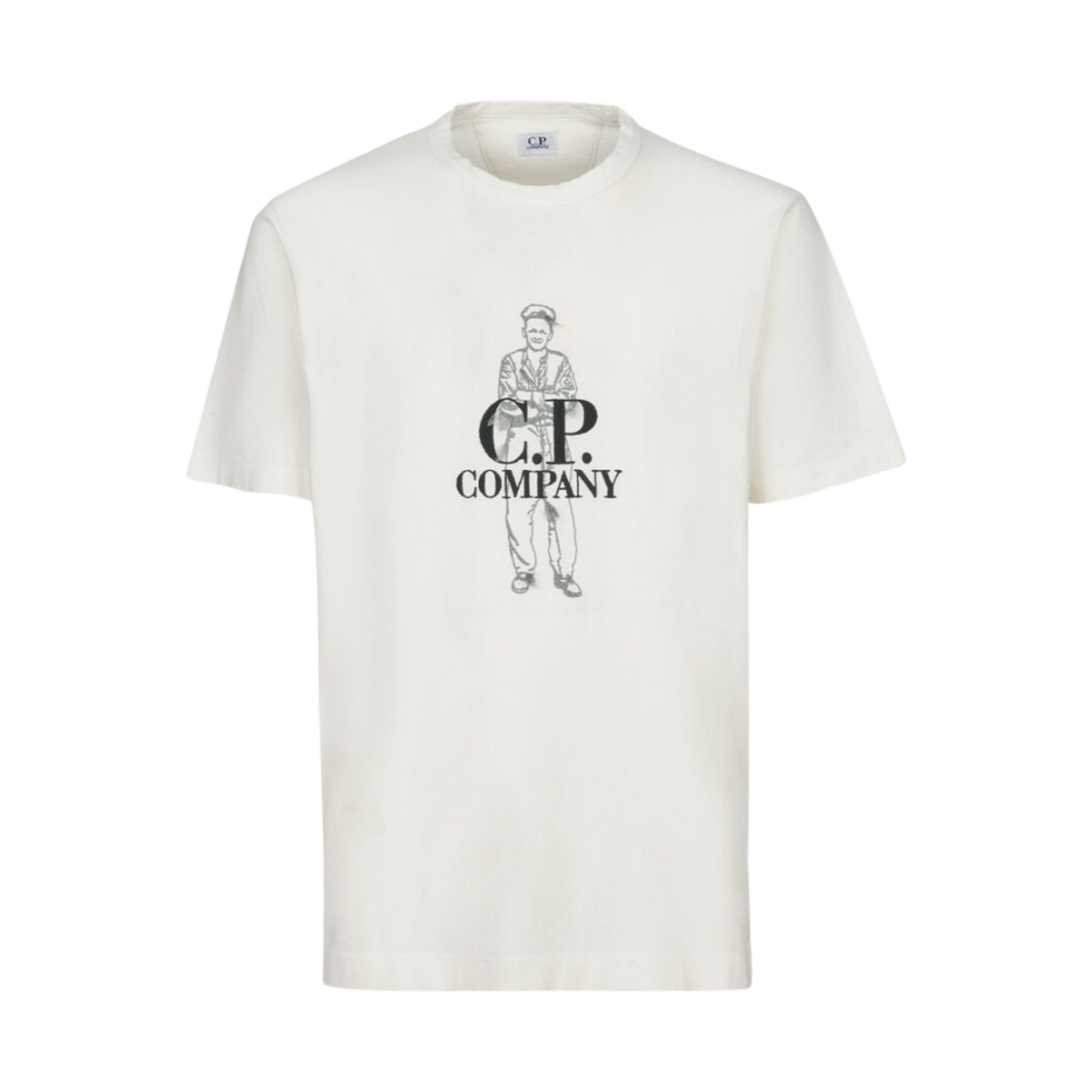 C.P. 컴퍼니 1020 저지 브리티시 세일러 티셔츠 거즈 화이트 - 23SS(C.P. Company 1020 Jersey British Sailor T-Shirt Gauze White - 23SS) - 1