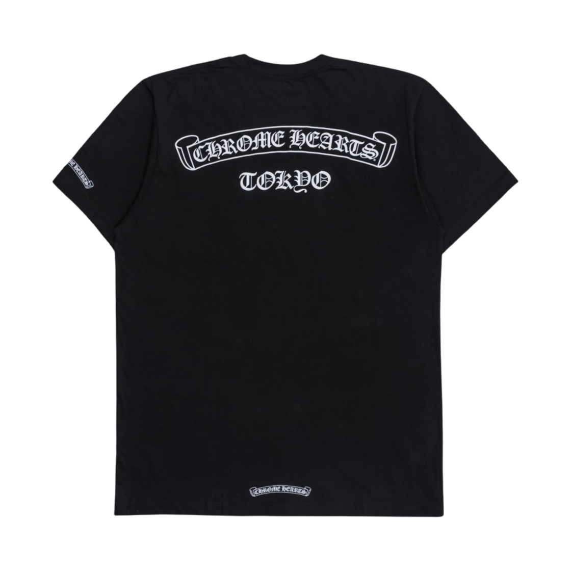 크롬하츠 스크롤 로고 티셔츠 블랙 - 도쿄 한정(Chrome Hearts Scroll Logo T-Shirt Black - Tokyo Exclusive)