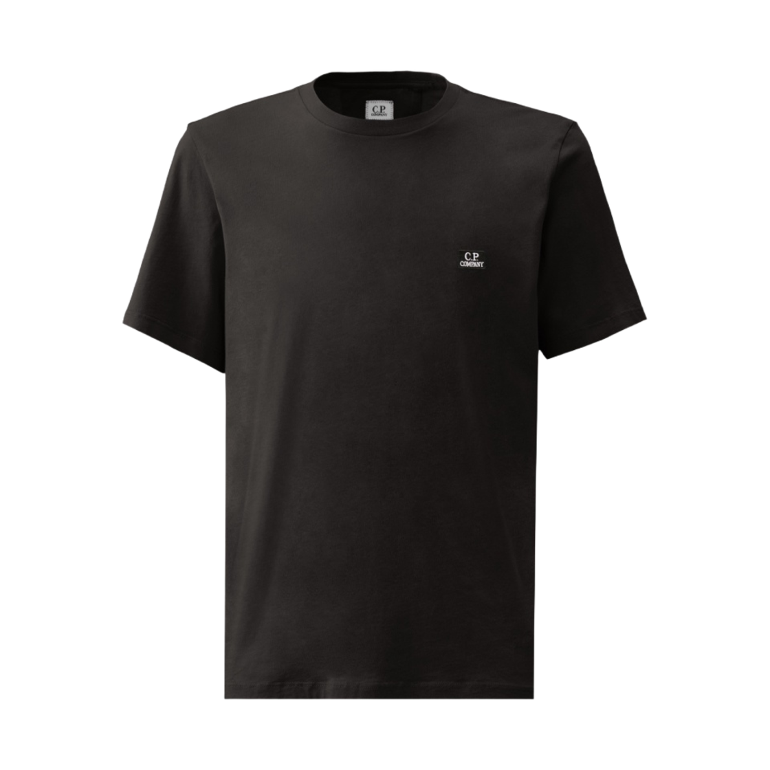 C.P. 컴퍼니 30/1 저지 자수 로고 티셔츠 블랙 - 24SS(C.P. Company 30/1 Jersey Embroidered Logo T-Shirt Black - 24SS)