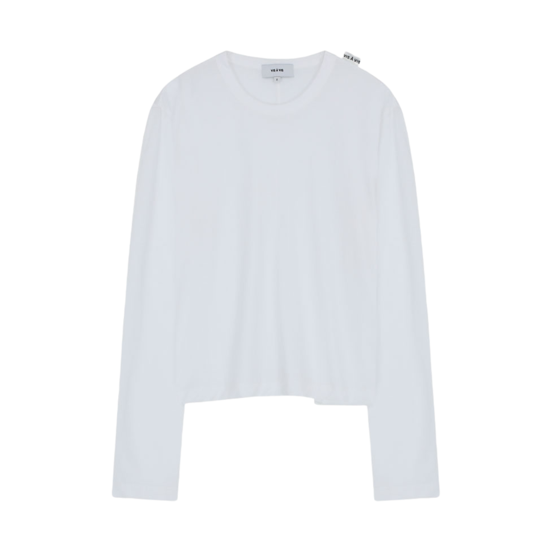 252-2403-10 VIS A VIS Cotton Long Sleeved Center Back Seam Tee Shirt White