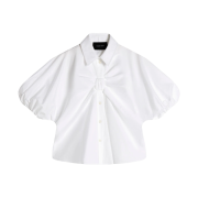 (W) Simone Rocha Front Bow Gathered Shirt White