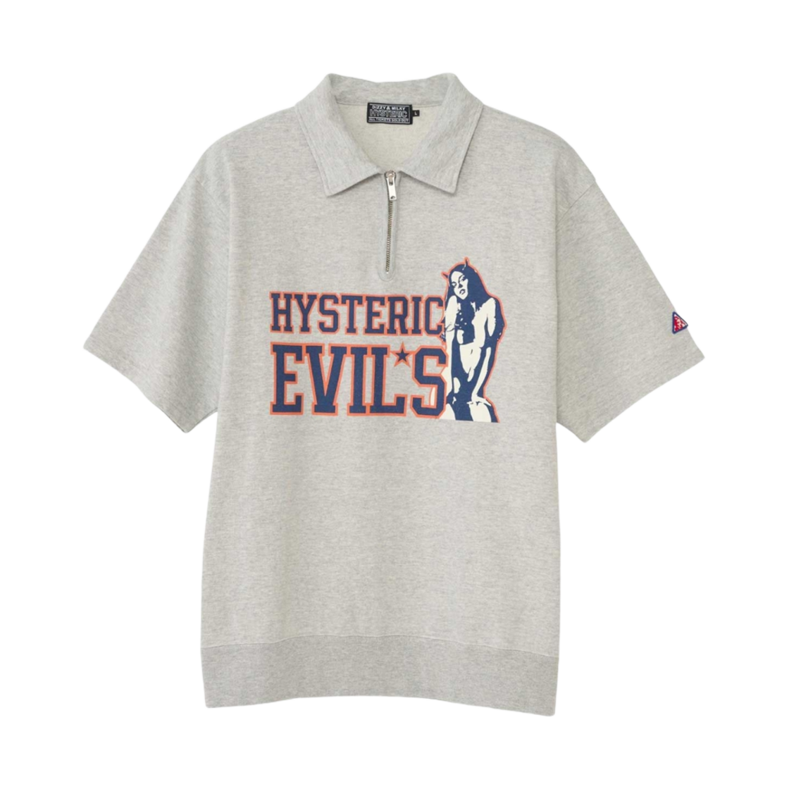 히스테릭 글래머 히스테릭 이블즈 칼라드 스웨트셔츠 탑 그레이(Hysteric Glamour Hysteric Evil's Collared Sweatshirt Top Gray) - 1