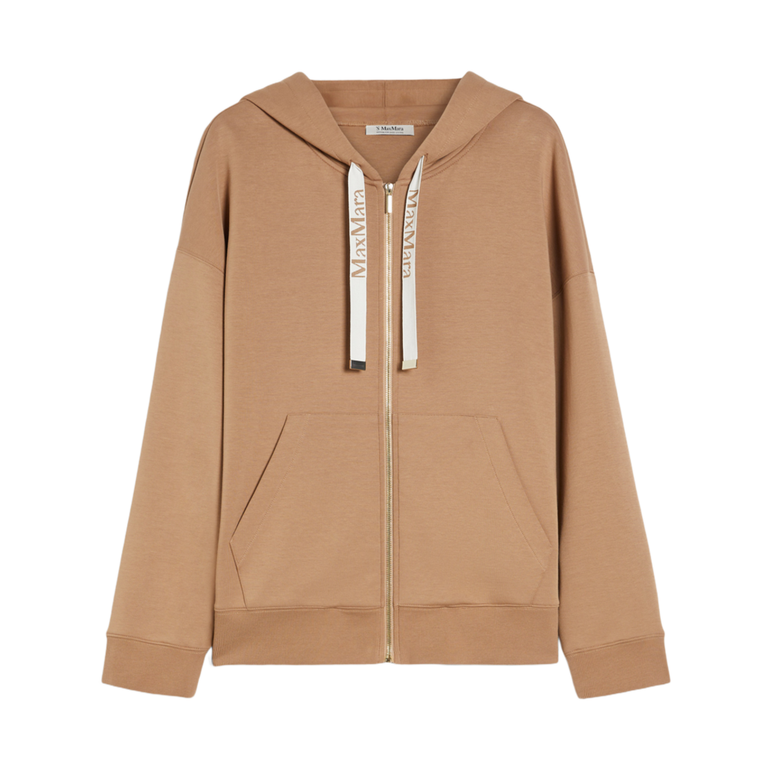 JOUR-002 (W) S Max Mara Jour Cotton Zip Hoodie Camel