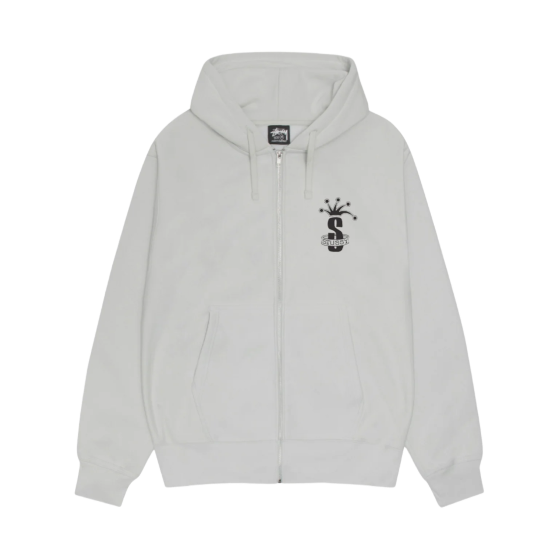 스투시 크라운 밴드 집 후드 포그(Stussy Crown Band Zip Hoodie Fog) - 1