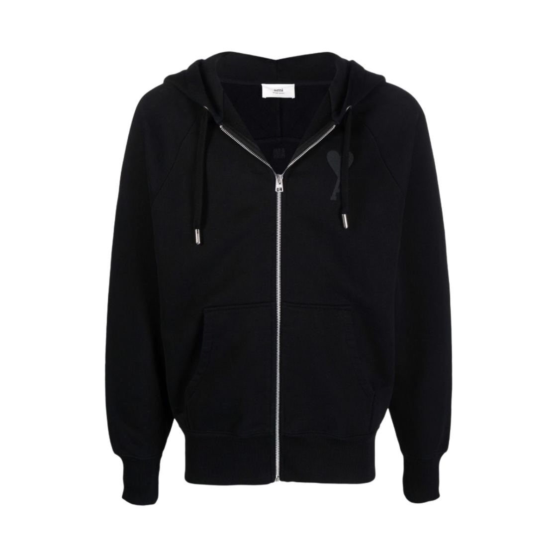 ★AMI★刺繍ロゴHOODED SWEATSHIRTS (KOREA EXCLUSIVE) AMI Paris Red Ami De Coeur Mini Logo Zipped Hoodie Grey