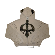 IATF x Skoot Grow Op Hood Zip Up Sand Beige