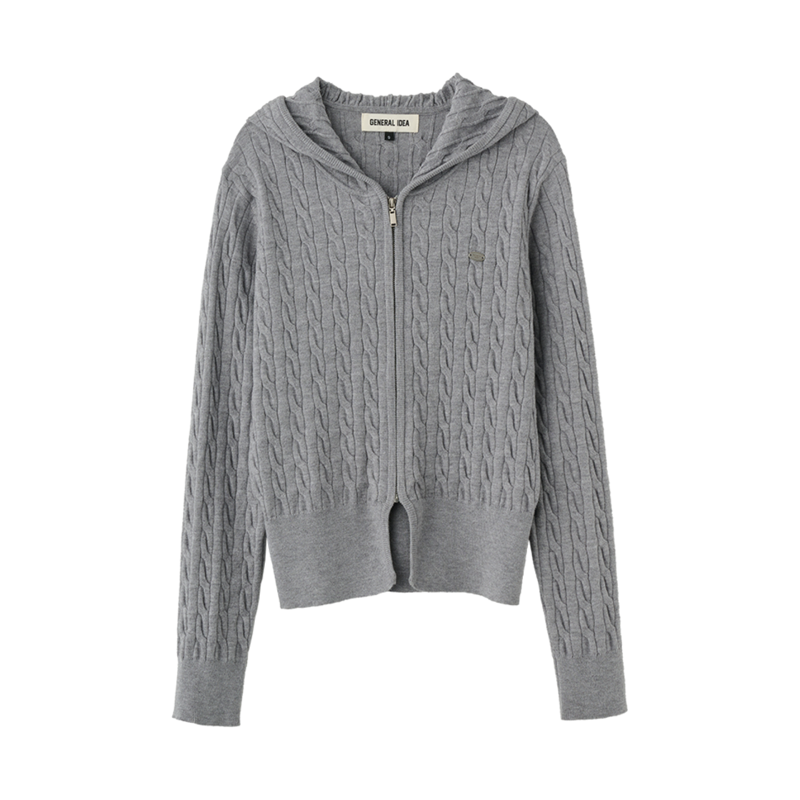 WBE1L04520MG General Idea Woman Signature Cable Hood Zip-Up Melange Grey