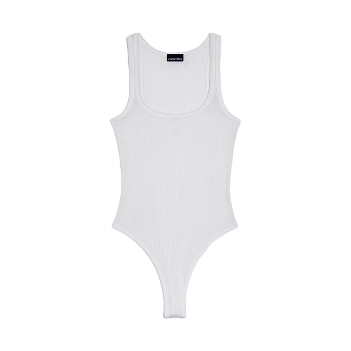 (W) 자크뮈스 르 바디 카라코 립 바디수트 화이트((W) Jacquemus Le Body Caraco Ribbed Bodysuit White) - 1