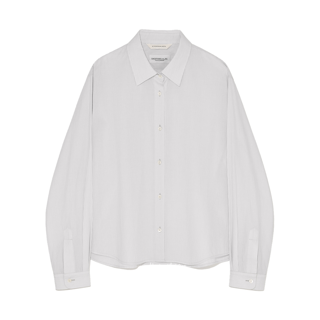 킨더살몬 우먼 아우렐리우스 셔츠 페일그레이 스트라이프(Aurelius Shirt Pale-Gray Stripe (KAGEYAMA JAPAN FABRIC))