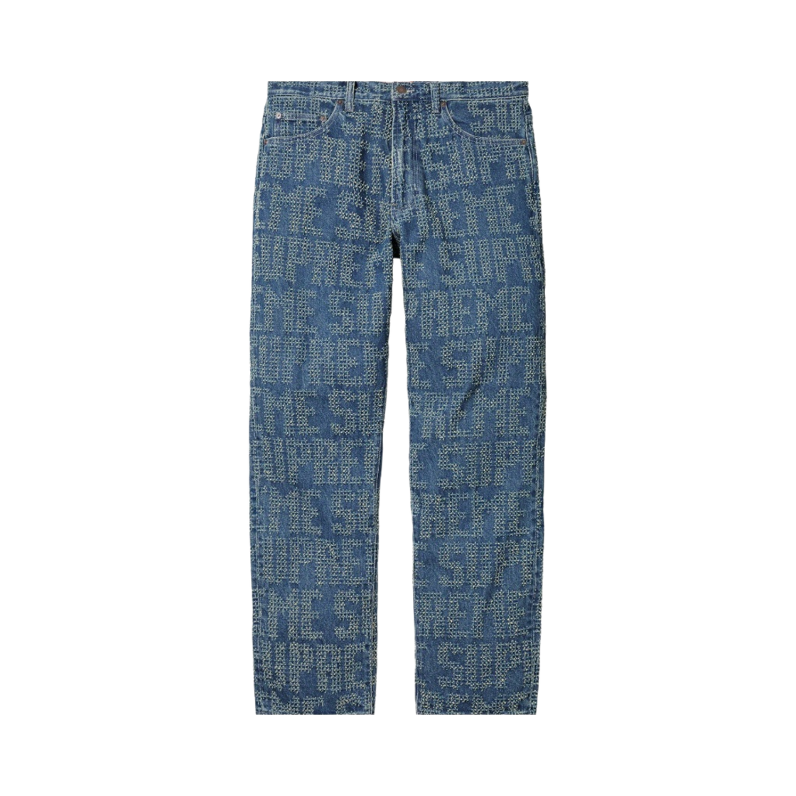 슈프림 니들 펀치 레귤러 진 워시드 블루 - 23FW