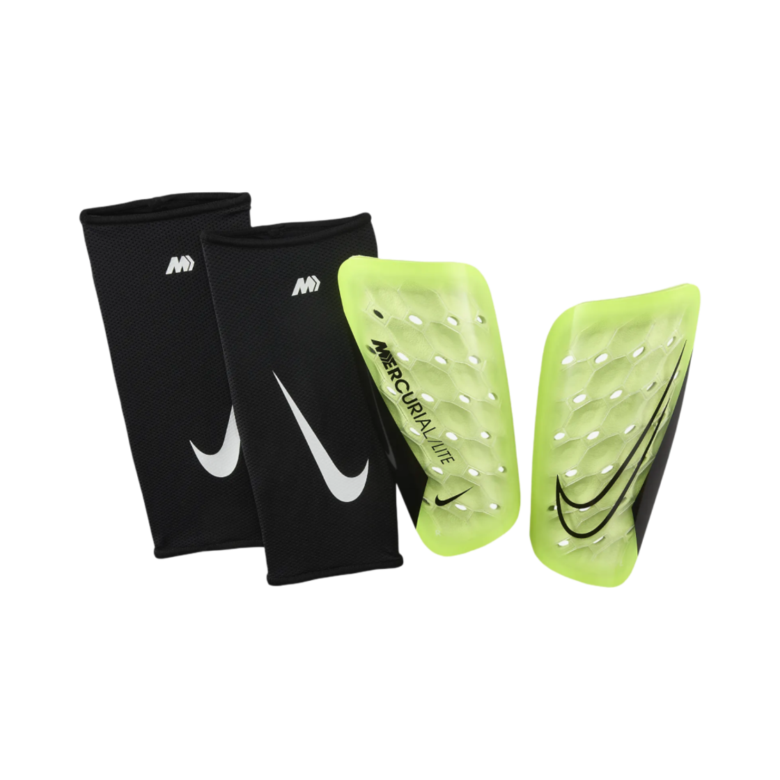 DN3611-702 Nike Mercurial Lite Football Shinguards Volt Black