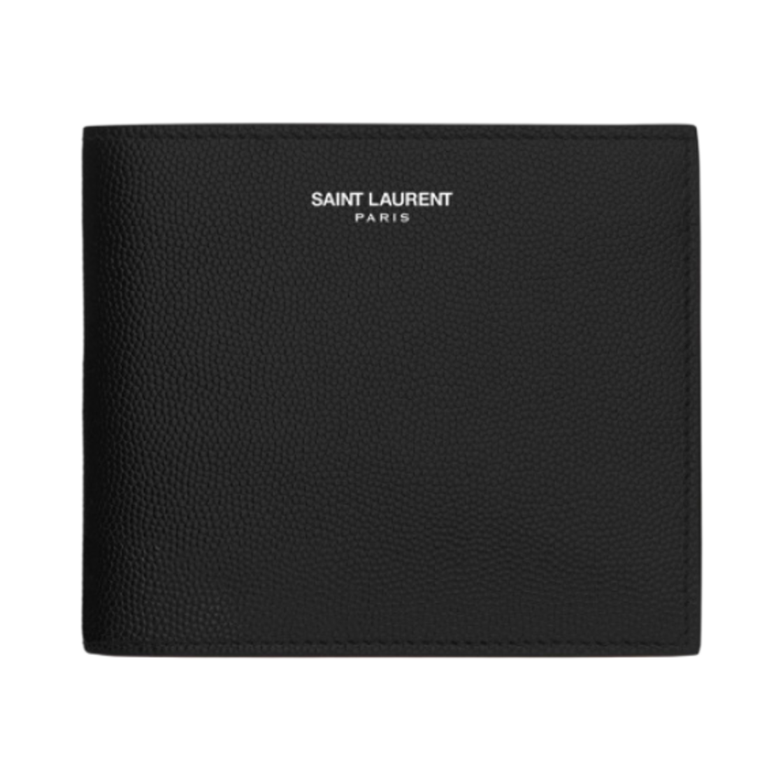 396303-BTY0N-1000 Saint Laurent East/West Wallet with Coin Purse in Grain De Poudre Embossed Leather Black