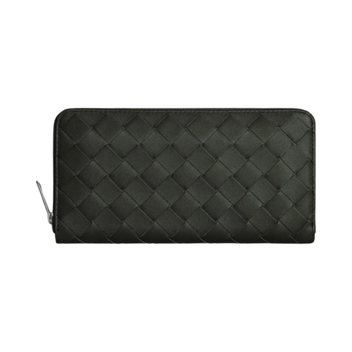 보테가 베네타 인트레치아토 집 어라운드 지갑 다크 그린(Bottega Veneta Intrecciato Zip Around Wallet Dark Green) - 1
