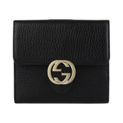 Gucci GG Interlocking Flap Wallet Black