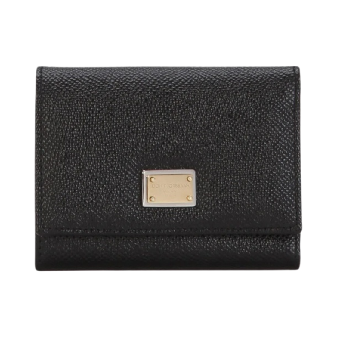 BI0770A100180999 Dolce & Gabbana Dauphine Calfskin Wallet with Branded Tag Black
