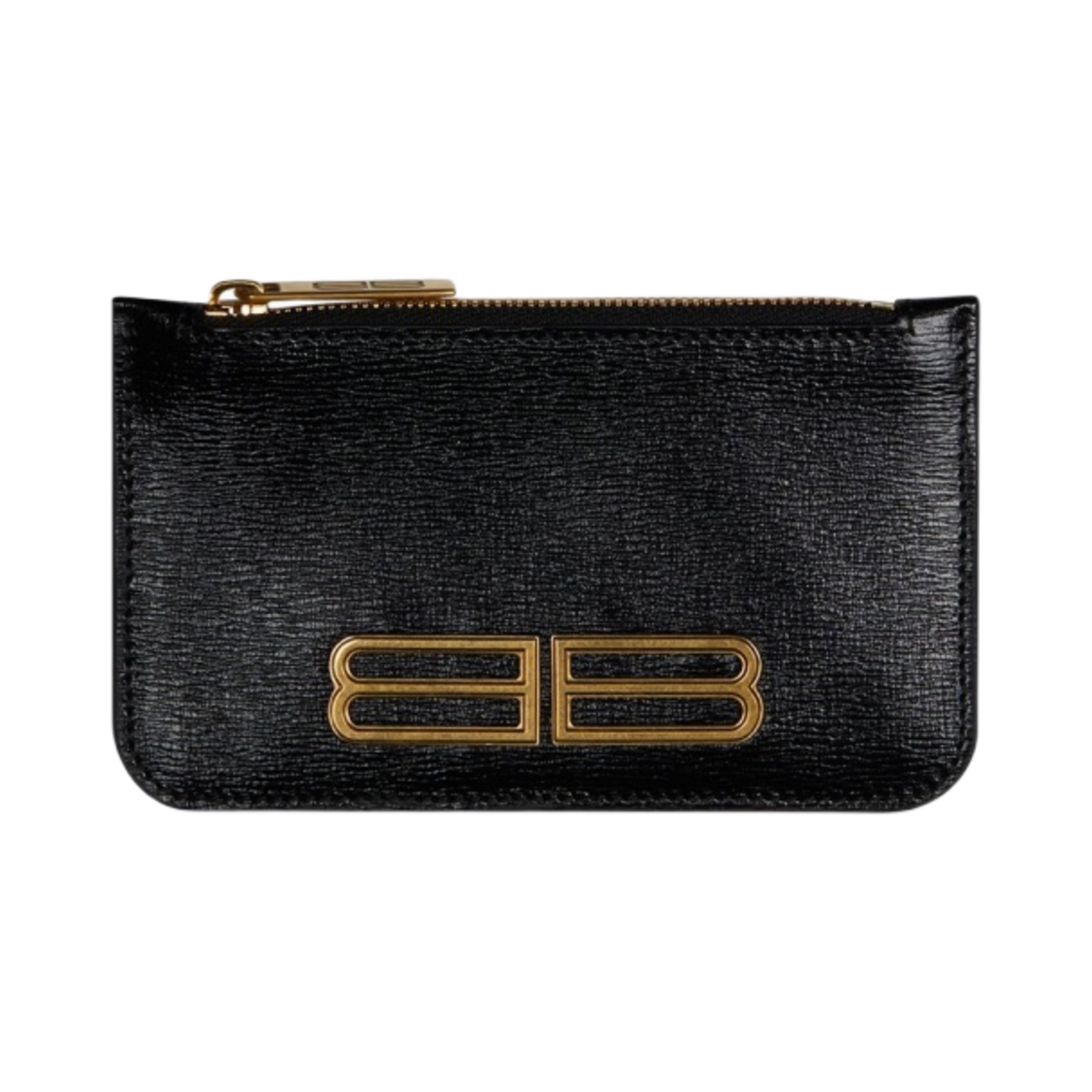 발렌시아가 스트라이프 엠보스 카프스킨 가십 롱 코인 카드 홀더 블랙 | Balenciaga | KREAM