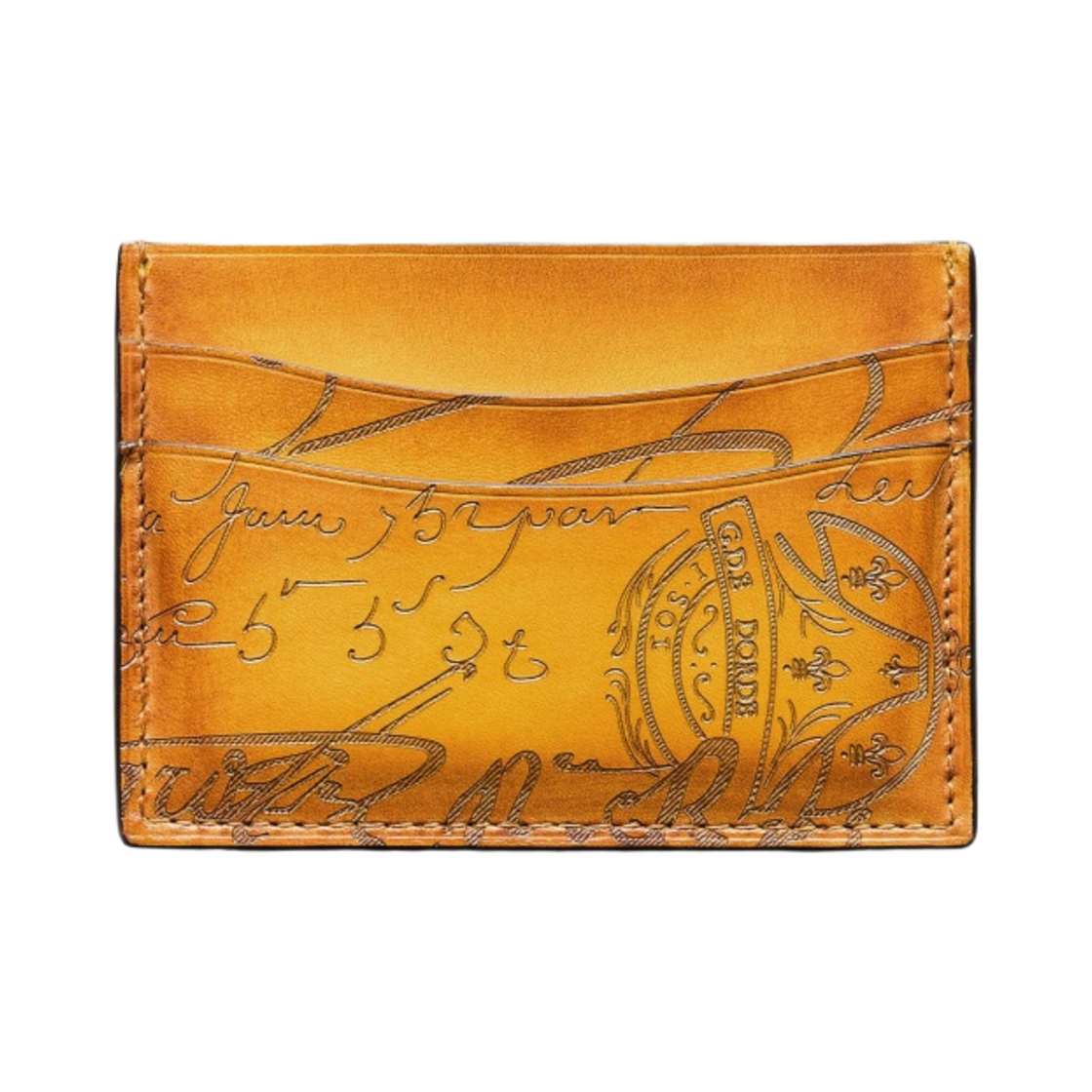 벨루티 뱀부 스크리토 레더 카드 홀더 미모사(Berluti Bambou Scritto Leather Card Holder Mimosa)