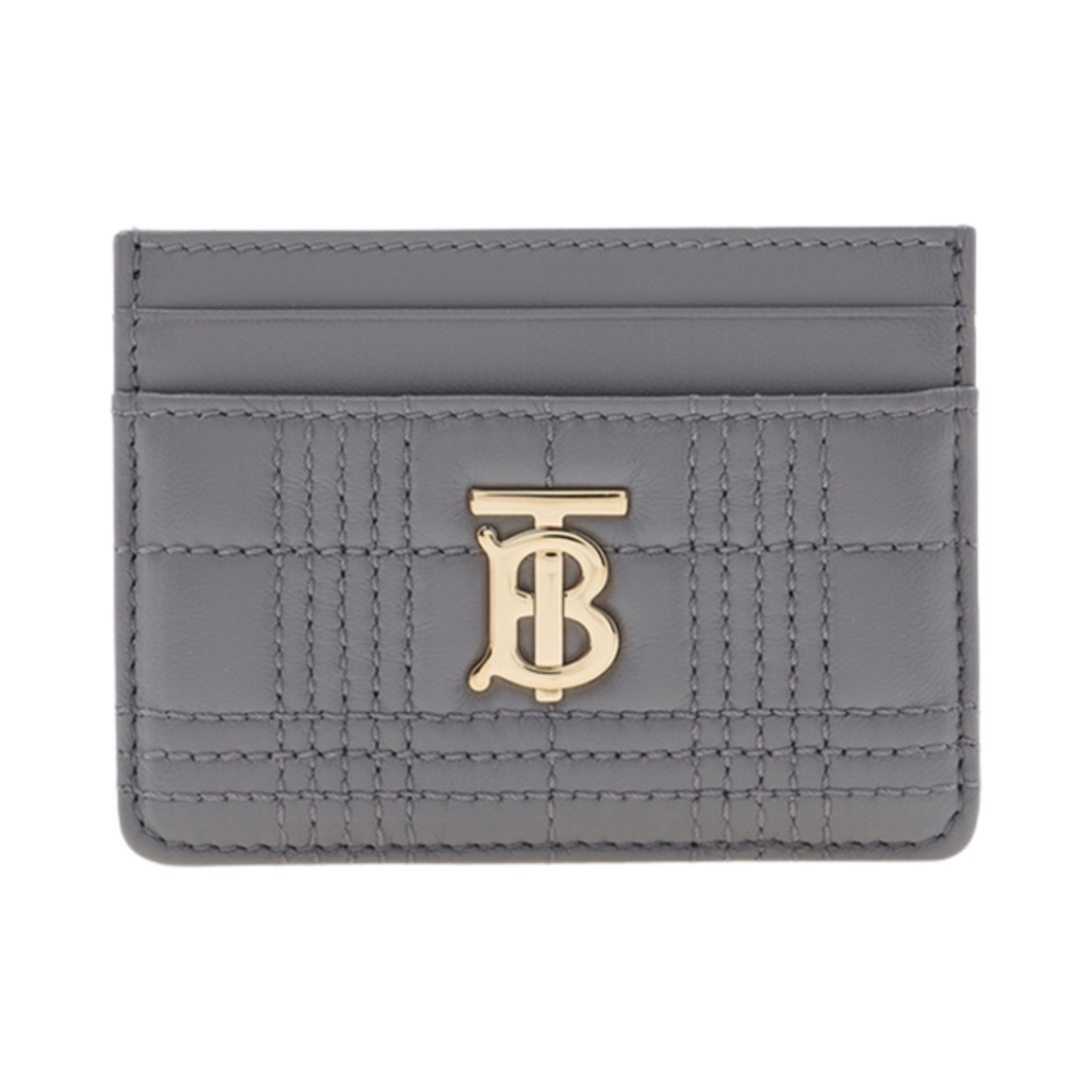 8061306 Burberry Quilted Leather Lola Card Case Cloud Grey