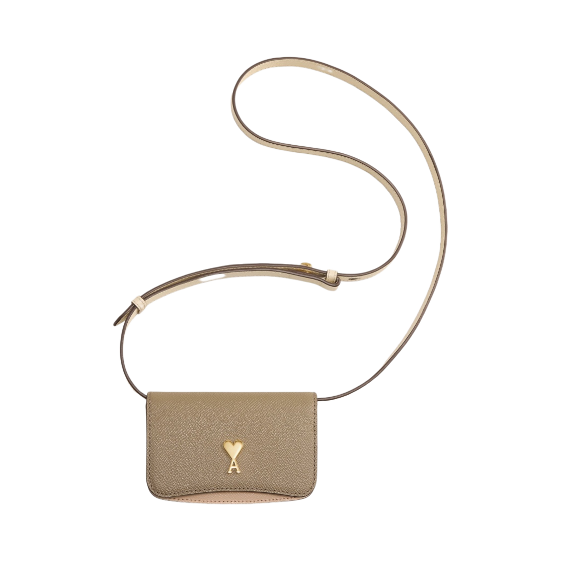 아미 파리 파리 스트랩 카드 홀더 토프 파우더 핑크 아이보리(AMI Paris Paris Strap Card Holder Taupe Powder Pink Ivory) - 1