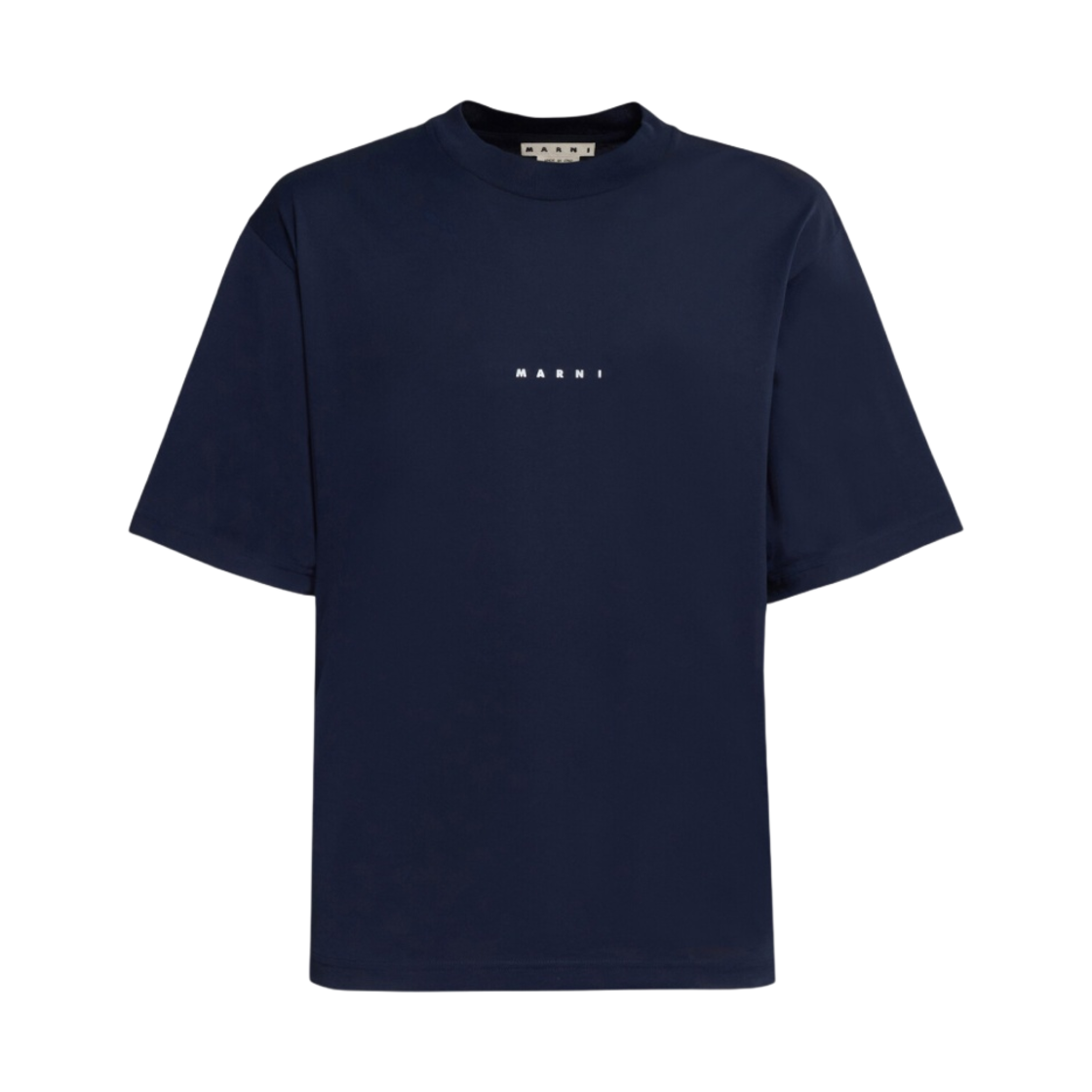 마르니 로고 바이오 코튼 티셔츠 블루블랙