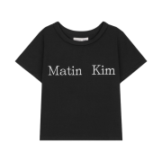 (W) Matin Kim Logo Silket Crop Top Black