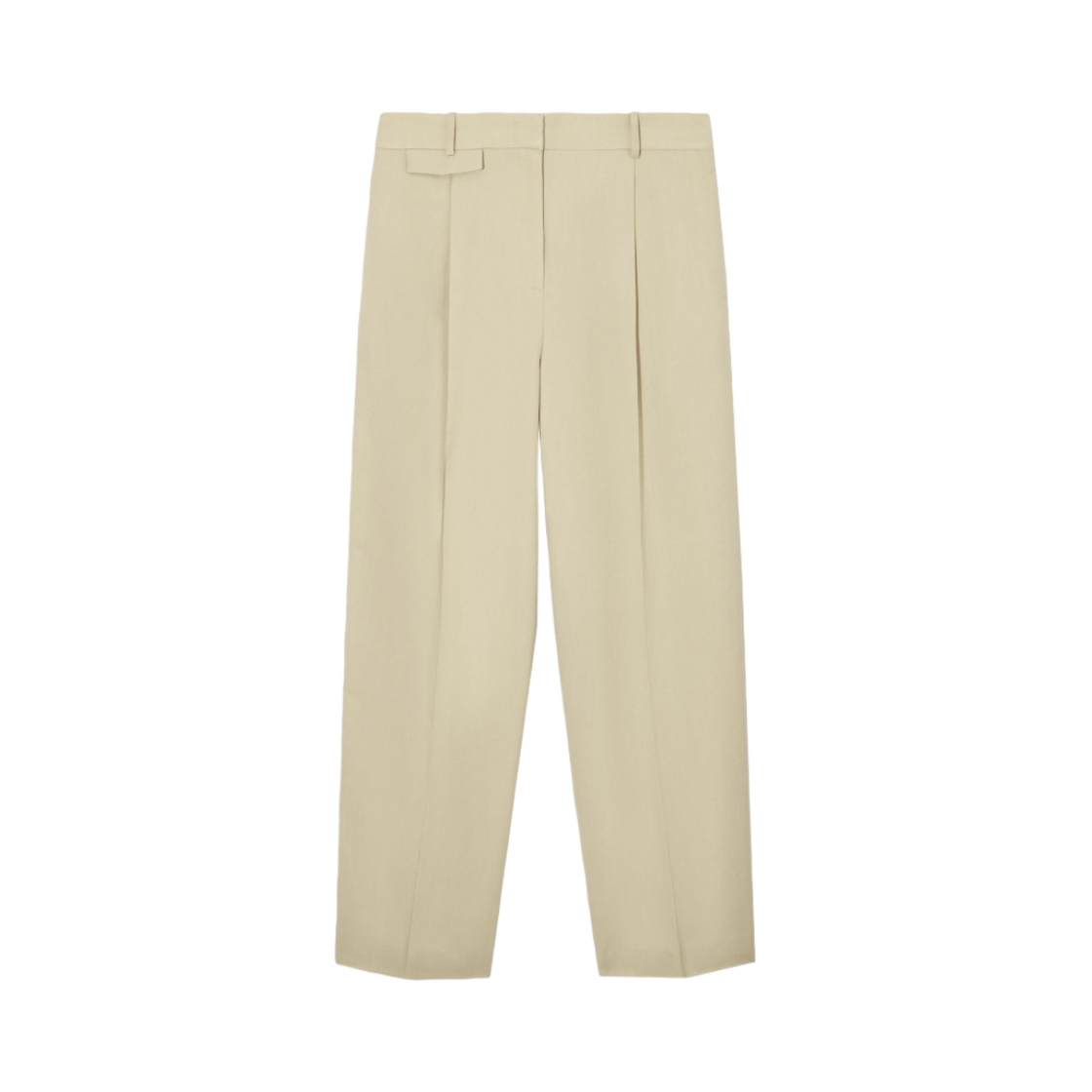 1152451001 COS Wide Leg Pleated Linen Blend Trousers Beige