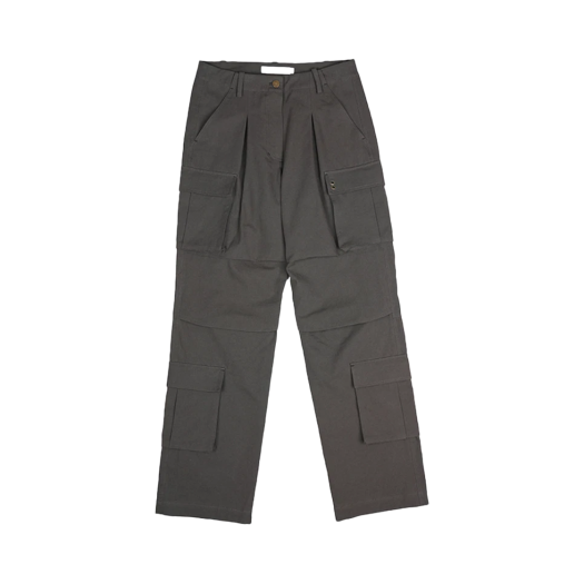 DARED-P0000DIS Dared Eyelet Wide Cargo Pants In Charcoal