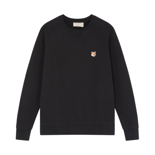 AM00303KM0001 Maison Kitsune Fox Head Patch Classic Sweatshirt Black