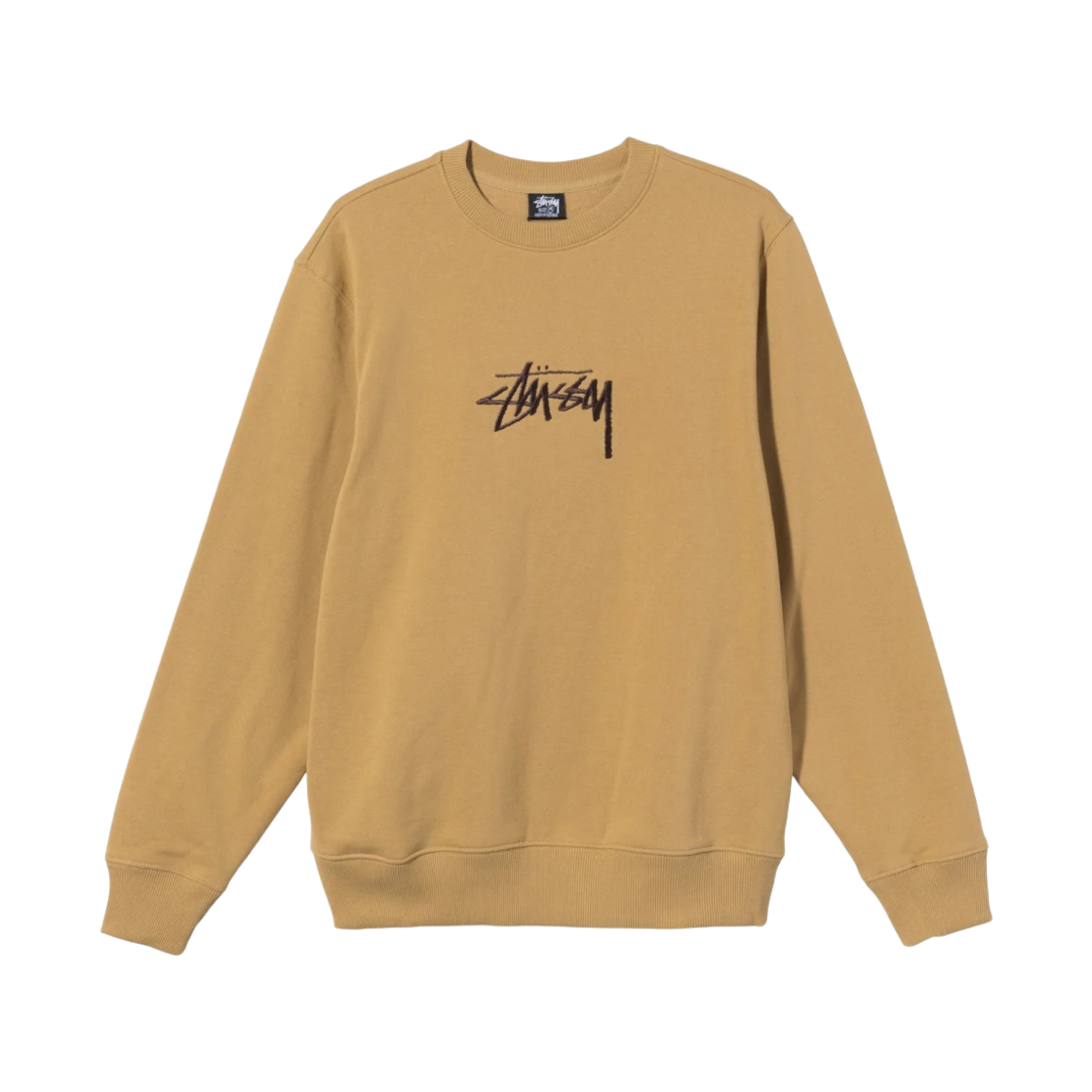 118419 Stussy Stock Embroidered Crew Khaki