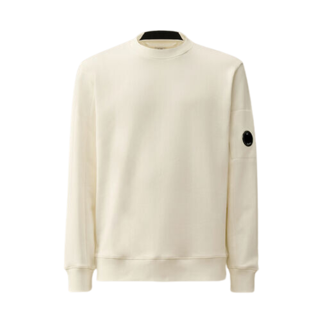 17CMSS023A005086W103 C.P. Company Diagonal Raised Fleece Crew Neck Lens Sweatshirt Gauze White - 24FW