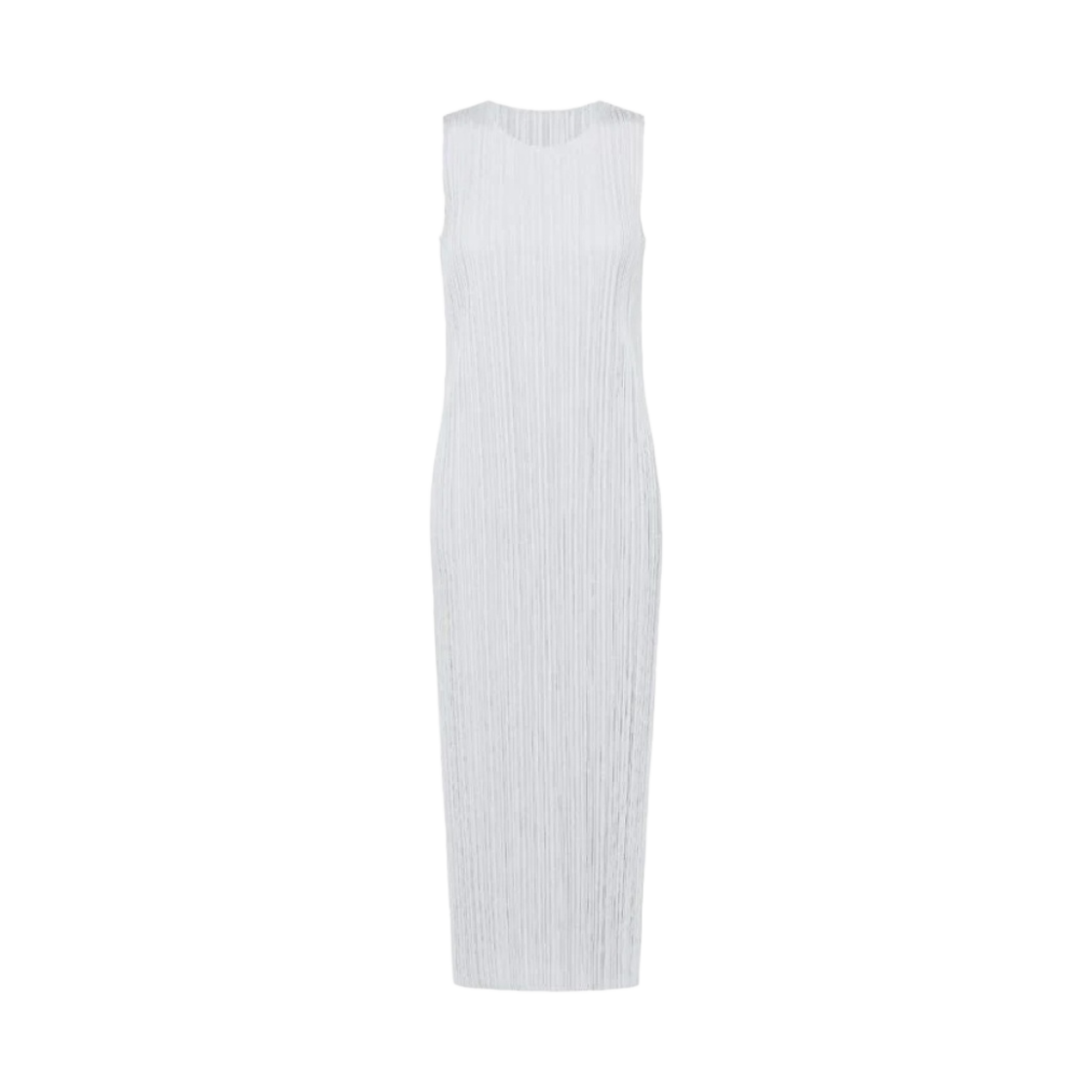 (W) 플리츠 플리즈 이세이 미야케 베이직 스트레이트 롱 드레스 라이트 그레이((W) Pleats Please Issey Miyake Basics Straight Long Dress Light Grey)