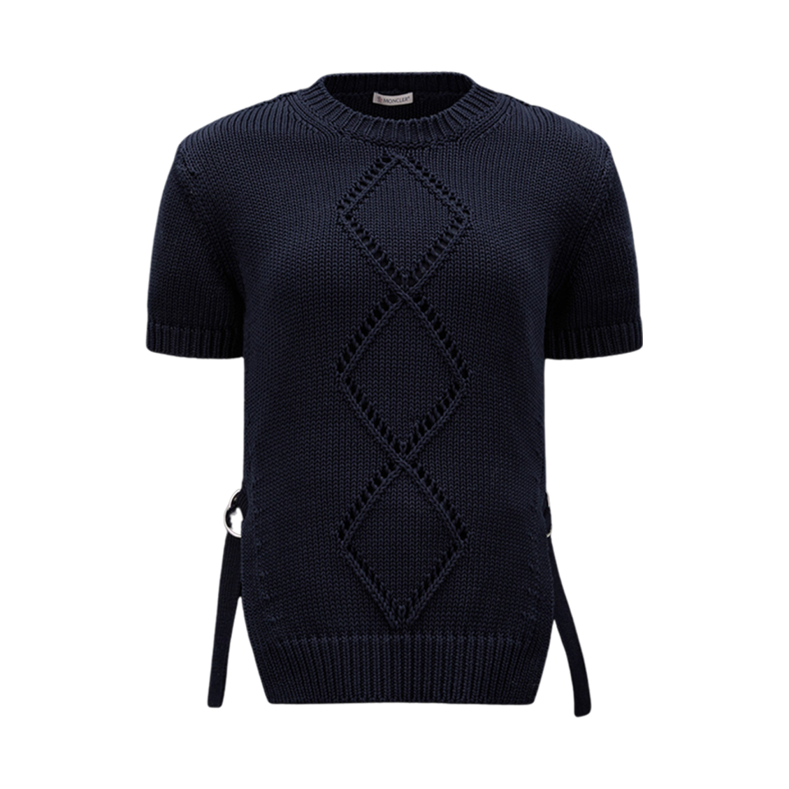 (W) 몽클레르 니트 코튼 탑 네이비 블루 - 23SS((W) Moncler Knit Cotton Top Navy Blue - 23SS) - 1