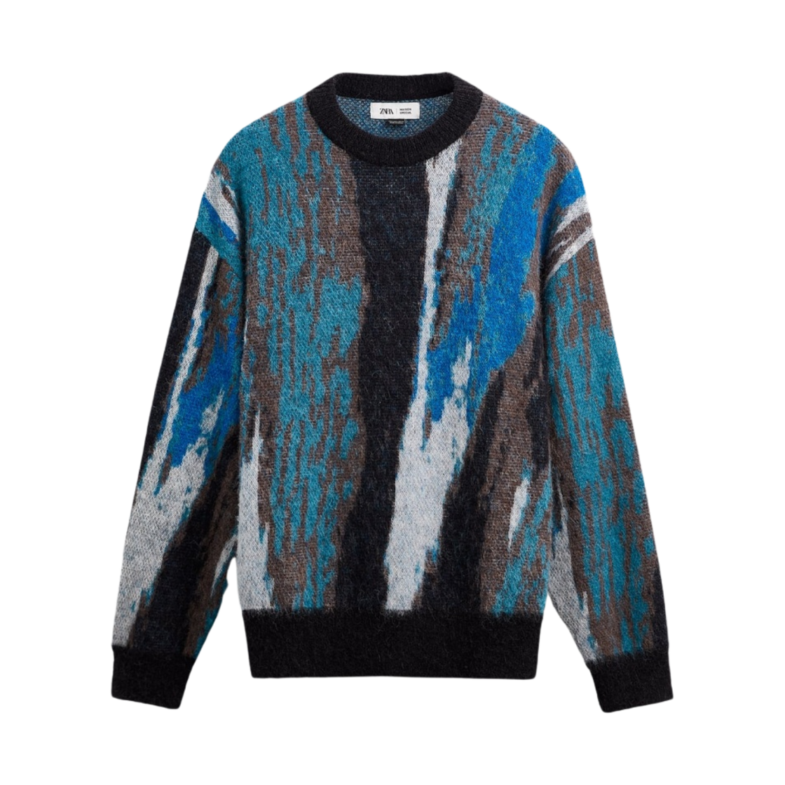 자라 x 메종 스페셜 앱스트랙트 자카드 스웨터 다크 그레이