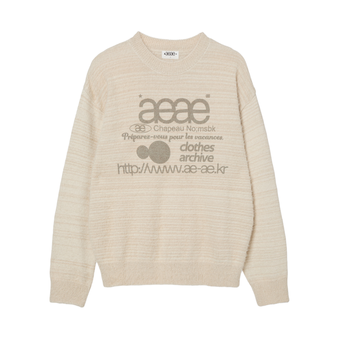 에이에이 웹 로고 헤어리 니트 아이보리(Aeae Web Logo Hairy Knit Ivory)