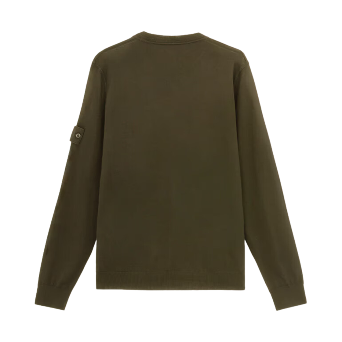 스톤 아일랜드 566FC 고스트 라이트 퓨어 울 크루넥 점퍼 위드 립드 디테일 밀리터리 그린 - 24FW(Stone Island 566FC Ghost Light Pure Wool Crewneck Jumper with Ribbed Details Military Green - 24FW) - 2