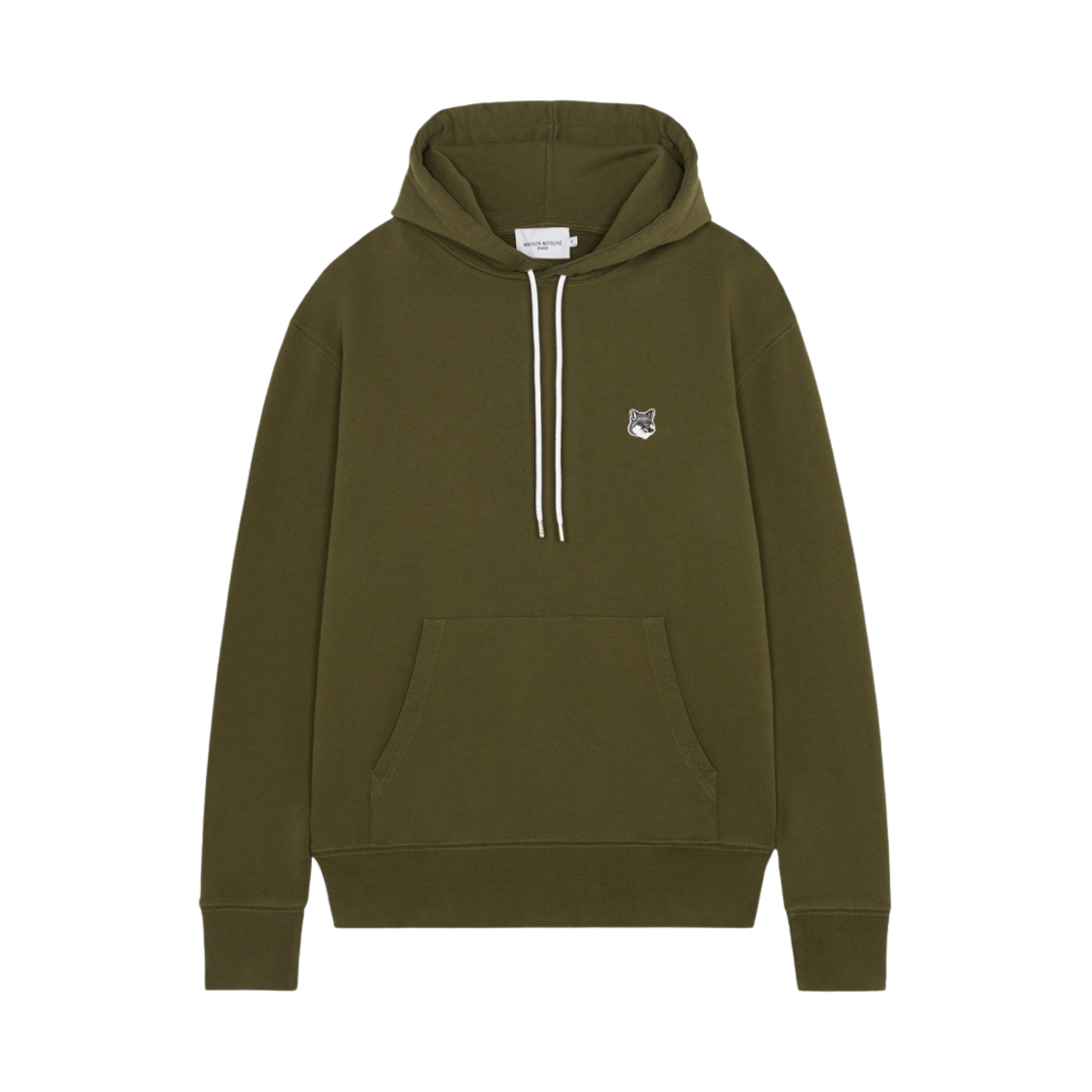 메종 키츠네 그레이 폭스 패치 클래식 후드 카키 그레이(Maison Kitsune Grey Fox Head Patch Classic Hoodie Khaki Grey) - 1