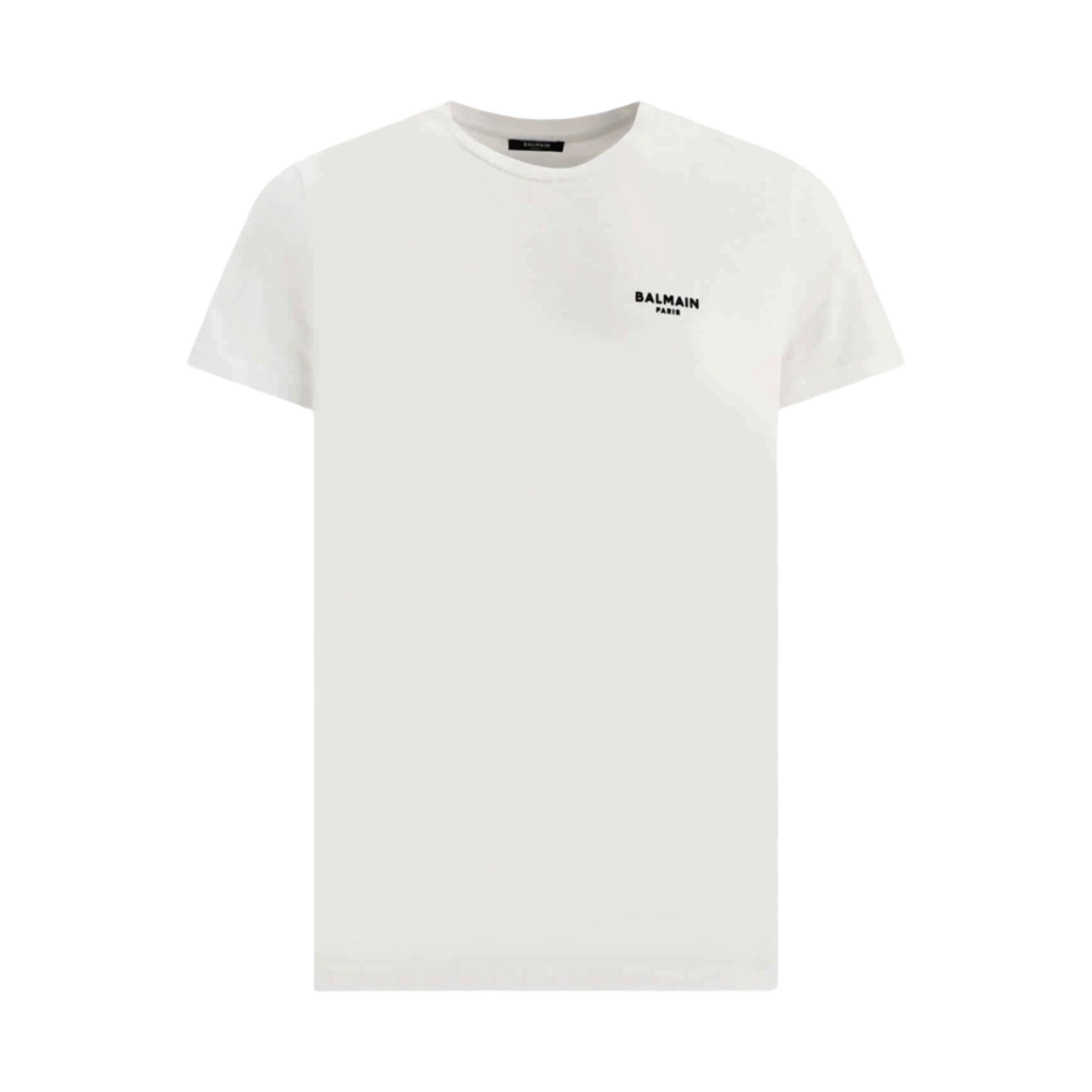 AH1EF000BB04GAB Balmain Eco Responsible Cotton T-Shirt with Balmain Logo Print White