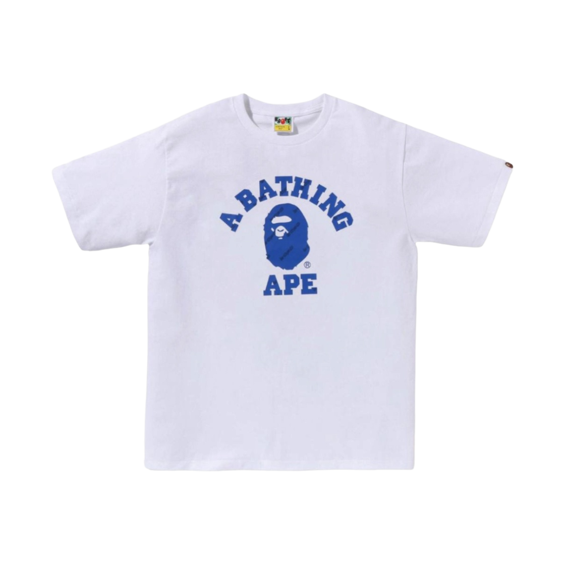 베이프 헥사그램 컬리지 티셔츠 화이트 블루