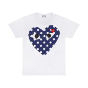 Play Comme des Garcons Polka Dot Big Heart T-Shirt White